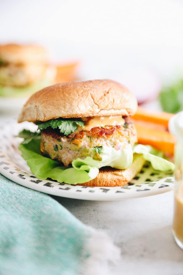 Thai Turkey Burgers with Peanut Sauce - The Healthy Maven