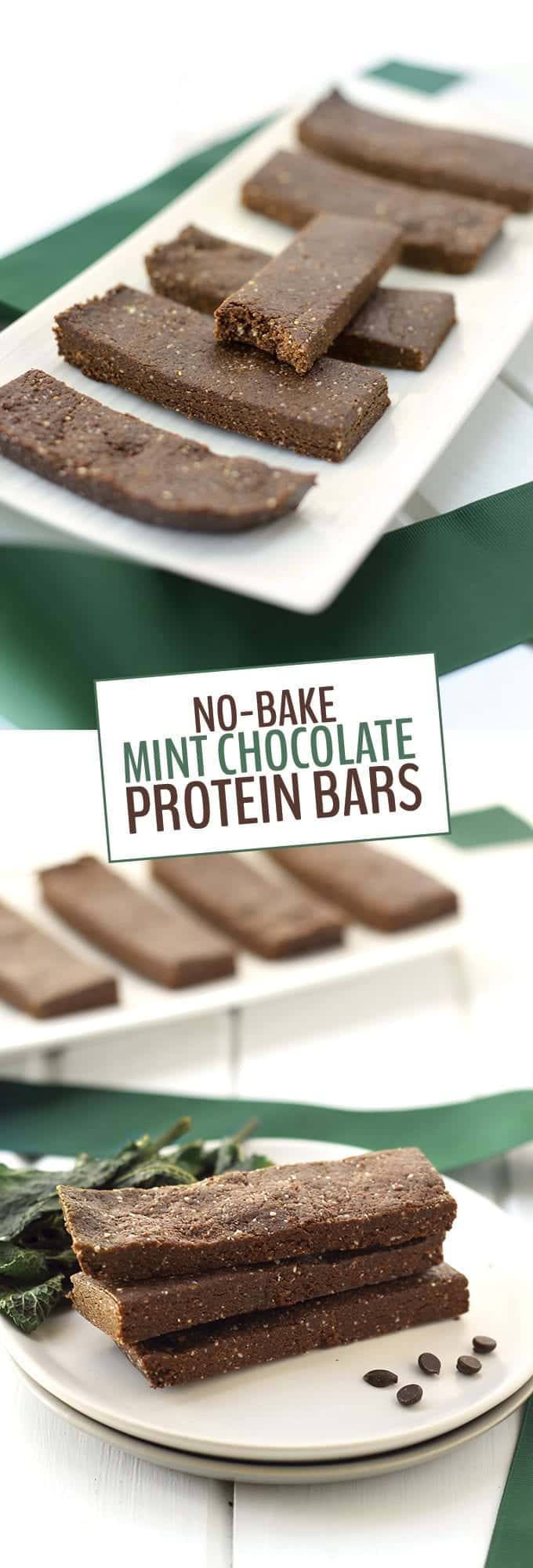 No Bake Mint Chocolate Protein Bars The Healthy Maven