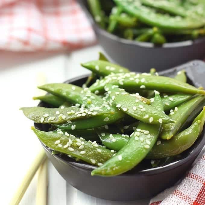 Snap Pea Salad with Edamame and Sesame Dressing - Kirbie's Cravings