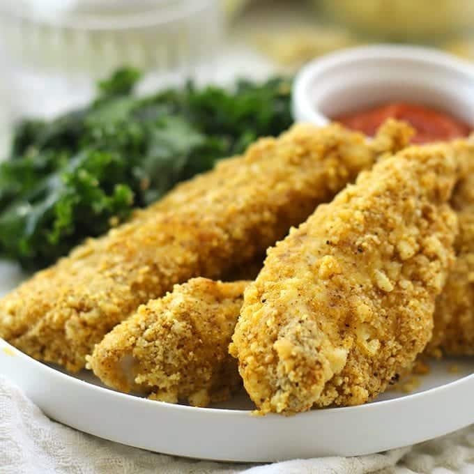 Cashew Crusted Chicken Fingers - The Healthy Maven