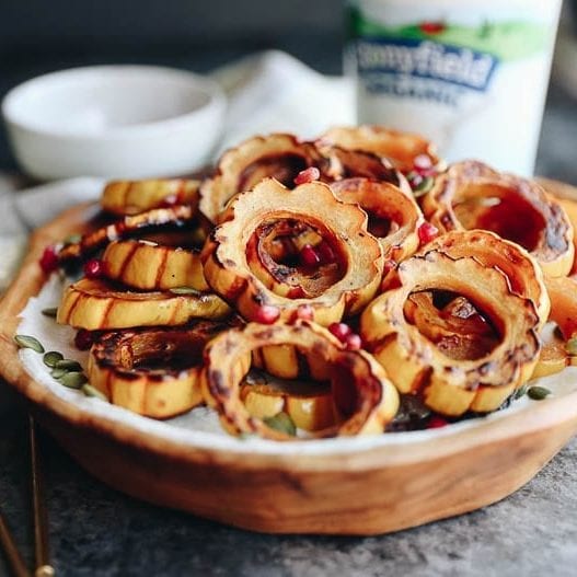 Maple Roasted Squash with Tahini Yogurt Dressing