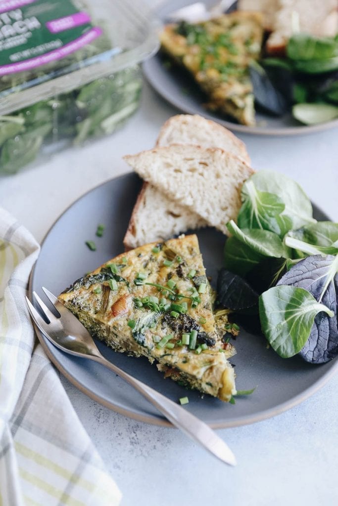 Caramelized Onion, Broccoli and Spinach Frittata - The Healthy Maven