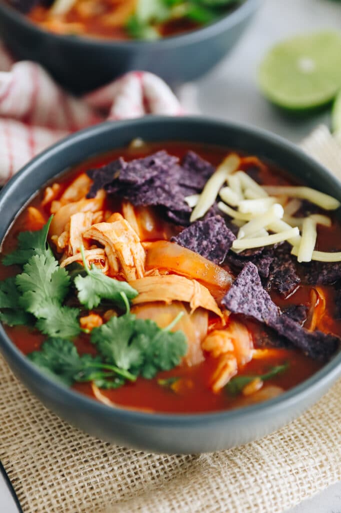 Instant Pot Chicken Enchilada Soup - The Healthy Maven