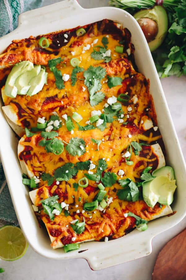 Black Bean Enchiladas [Vegetarian Friendly!] - The Healthy Maven