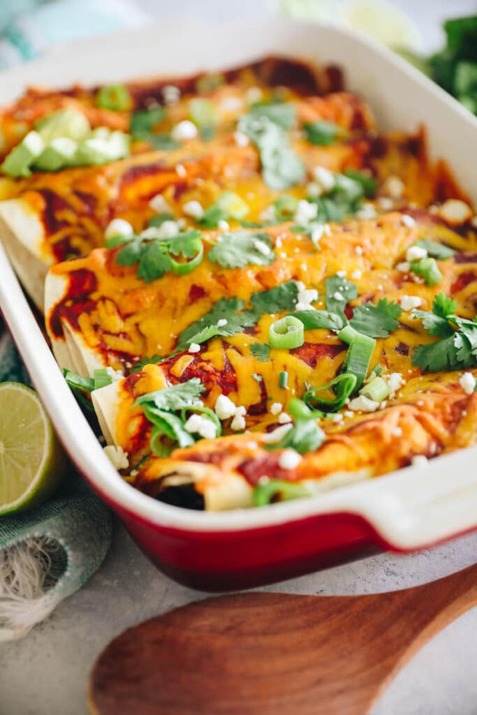 Black Bean Enchiladas [Vegetarian Friendly!] - The Healthy Maven