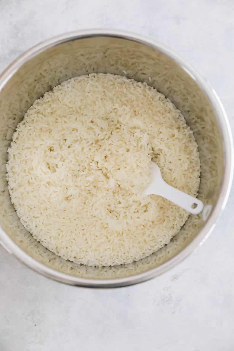cooked jasmine rice in an instant pot.