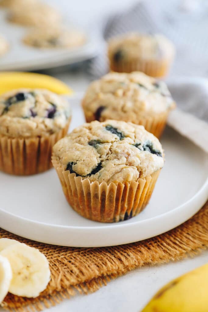 Ultra-Moist Banana Blueberry Muffins - The Healthy Maven