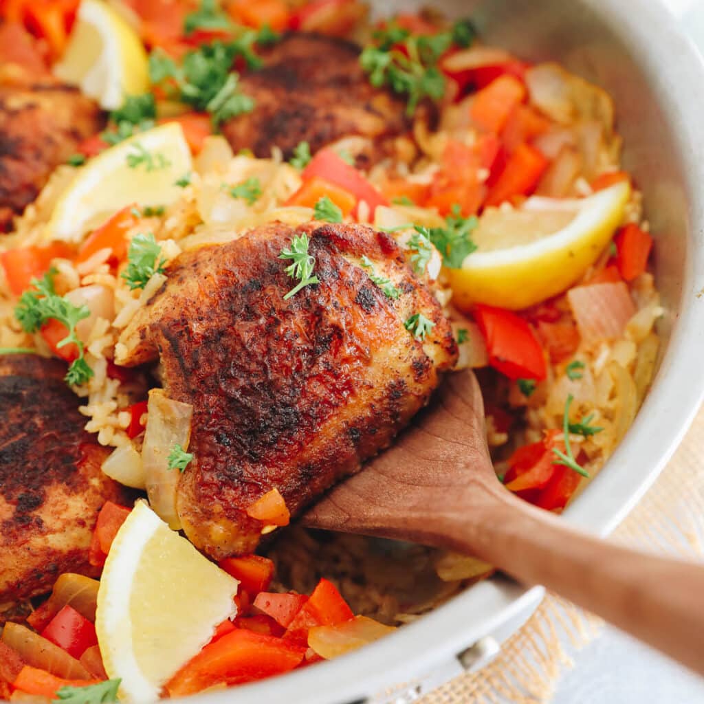 One Pot Paprika Chicken And Rice The Healthy Maven