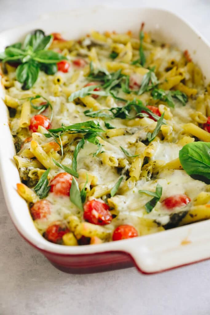 Easy Pesto Pasta Bake [No-Boil!] - The Healthy Maven