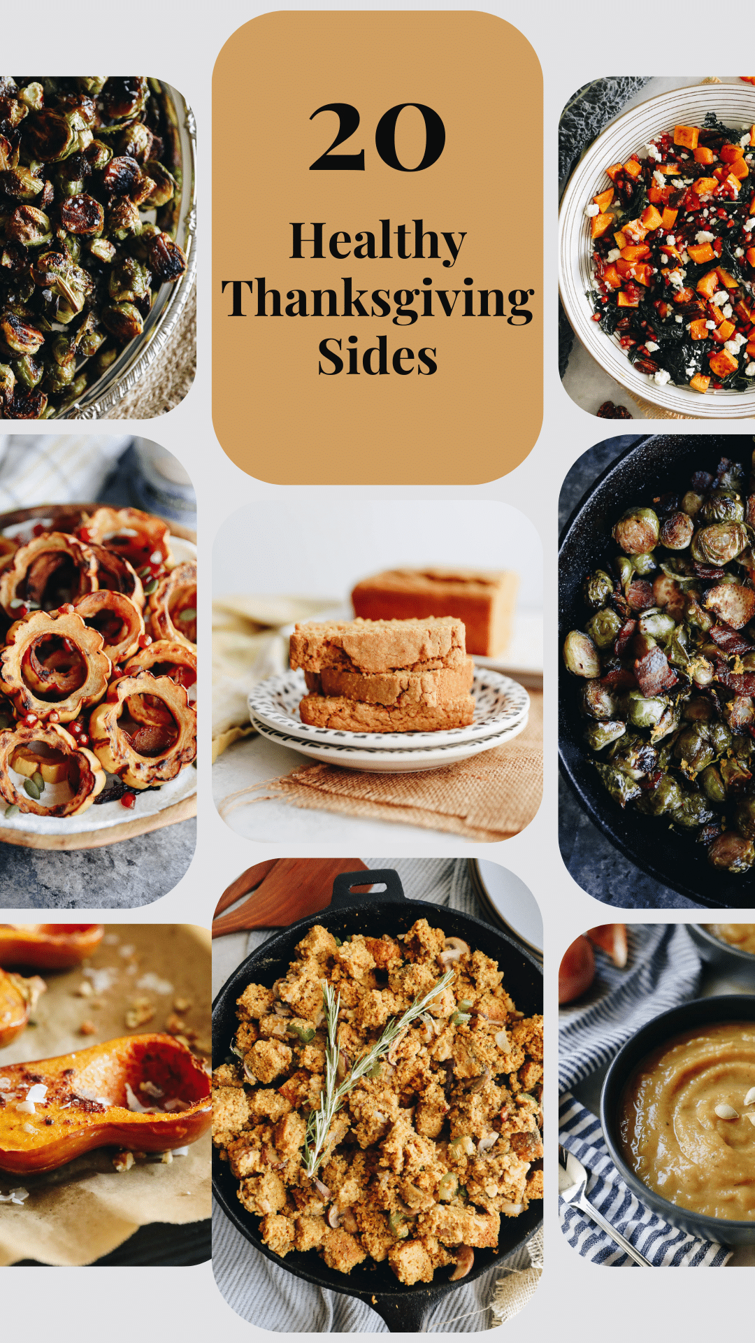 collage of images of healthy thanksgiving sides