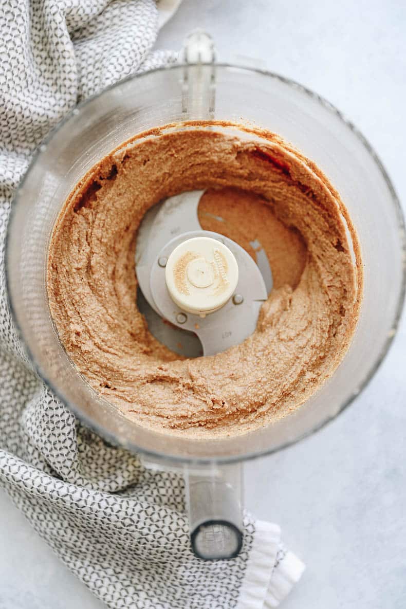 blended almond butter in a food processor.