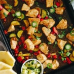 Sheet pan pineapple chicken