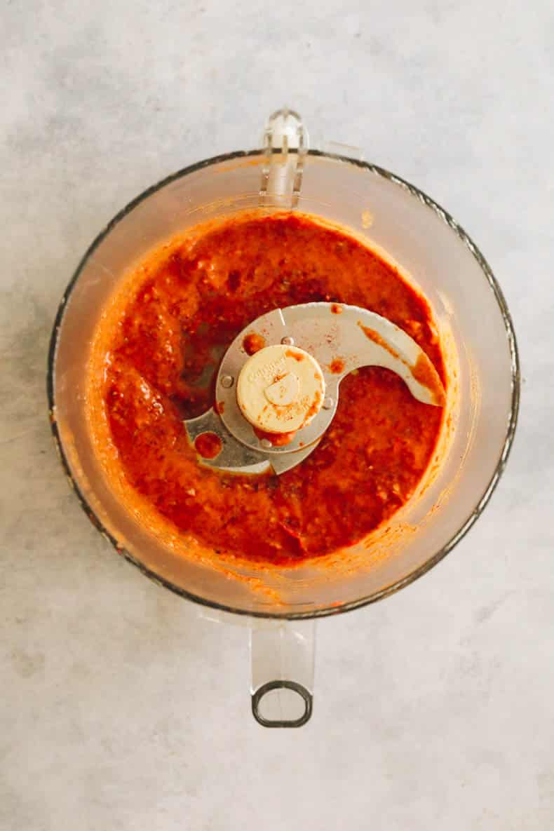 Peri peri sauce in a food processor