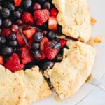 mixed berry galette in an almond flour pie crust.