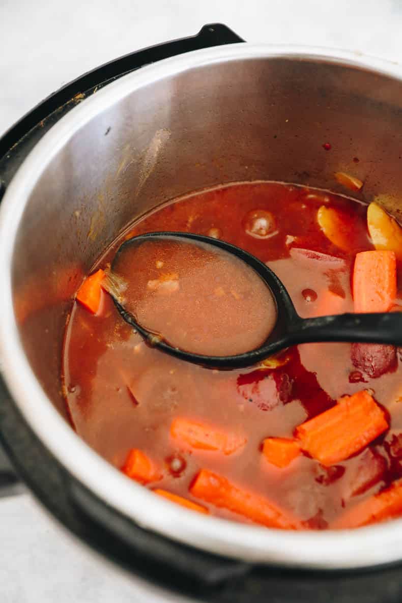 Gravy thickened in an instant pot.