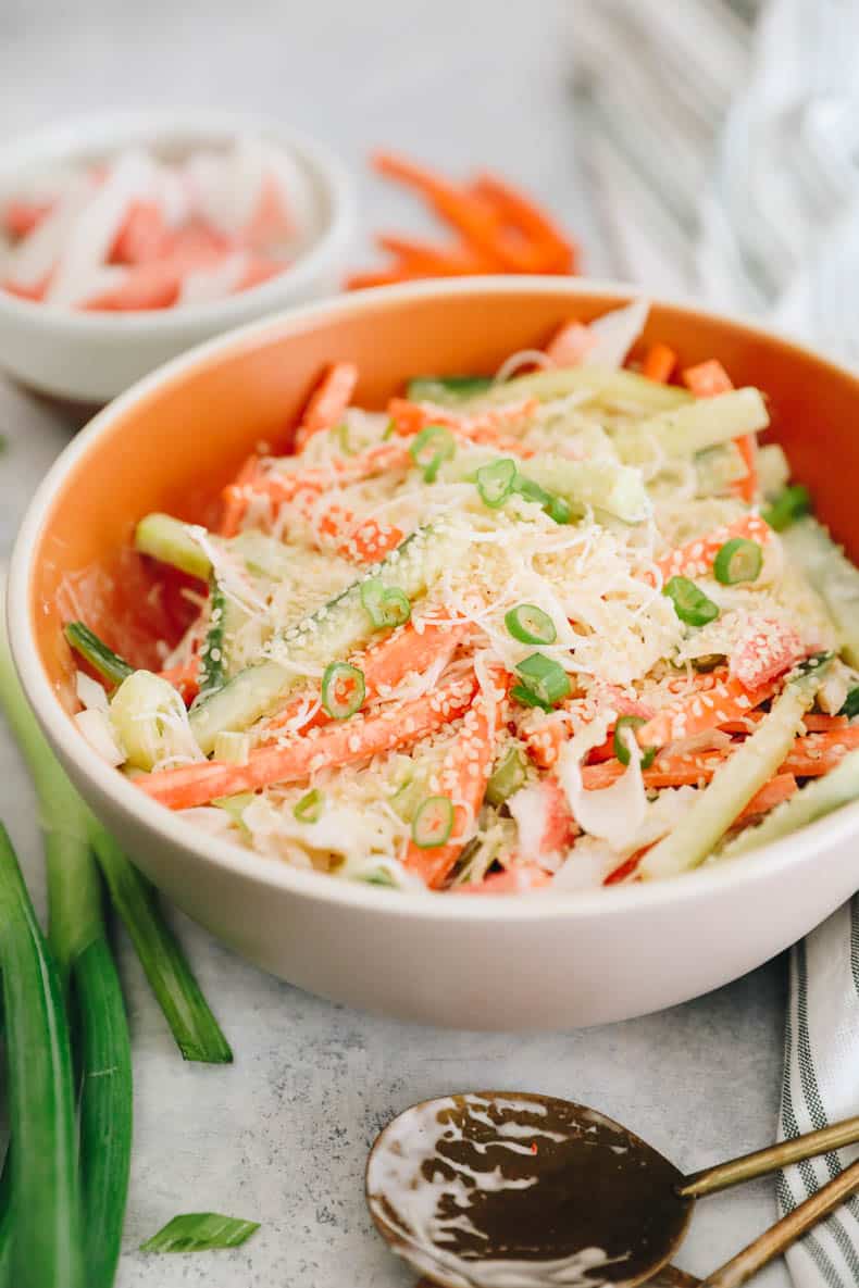 surimi salad in a bowl